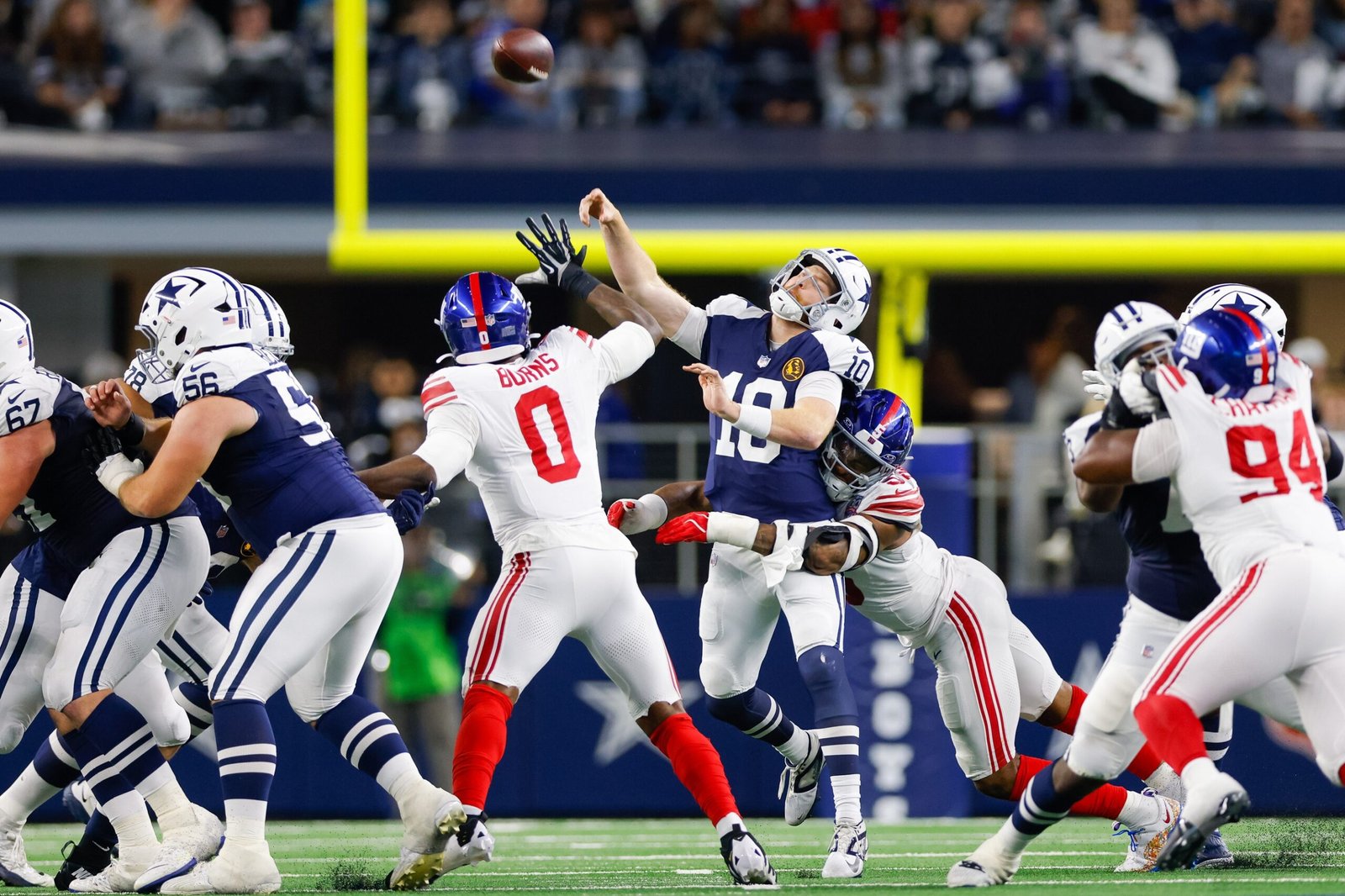 dallas cowboys vs new york giants match player stats